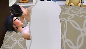 Asian Step-Sister Surprises Her Brother While He'S Pleasuring Himself On The Computer