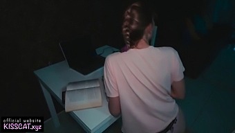 Stepbrother'S Virgin Sister Watches Porn To Overcome Shyness, Gets Tied Up