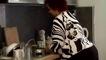 Mature Bbw Granny Gets Her Fill In The Kitchen