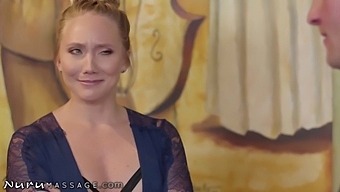 Tattooed Blonde Aj Applegate Indulges In Naughty Massage With Her Friend'S Stepbro