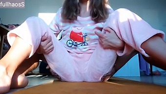My Thin Stepsister Enjoys Watching Me Show Off My Small Breasts And Wet Pussy In Pajamas