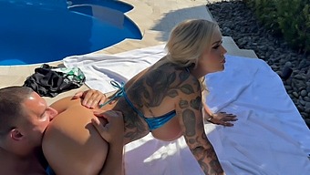 Kali Roses And Teddy Tarantino In A Hot Scene By The Pool.