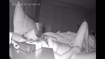 A Reserved Woman Pleasures Herself In Private Before Sleep, Captured By A Hidden Camera